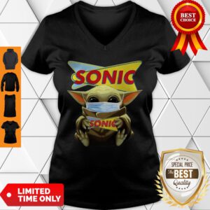 Star Wars Baby Yoda Mask Hug Sonic COVID-19 V-Neck