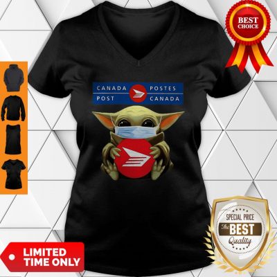 Star Wars Baby Yoda Mask Hug Canada Post COVID-19 V-Neck