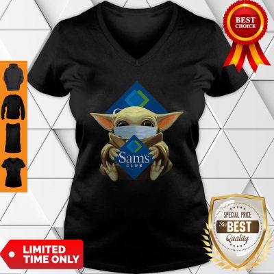 Star Wars Baby Yoda Mask Hug Sam’s Club COVID-19 V-Neck