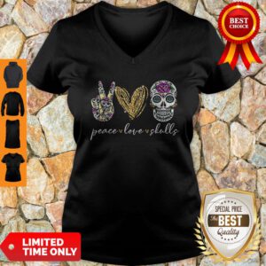 Official Peace Love And Skulls Diamond V-Neck