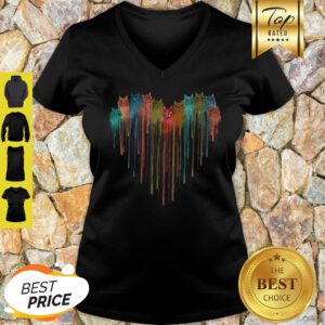 Official Cats Heart Watercolor V-Neck