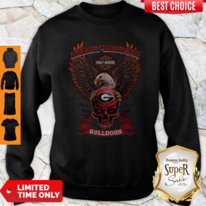 Nice Skull Georgia Bulldogs Motor Harley Davidson Cycles Sweatshirt