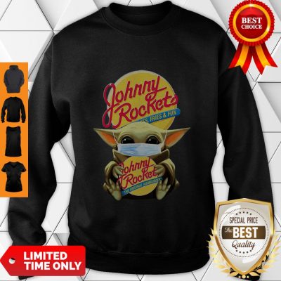 Star Wars Baby Yoda Mask Hug Johnny Rockets Hamburger COVID-19 Sweatshirt