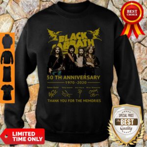 Thank You For The Memories Black Sabbath 50th Anniversary 1970-2020 Signatures Sweatshirt