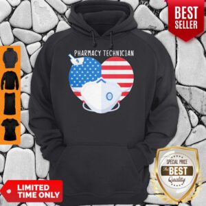 Top America Pharmacy Technician Heart Face Mask Hoodie