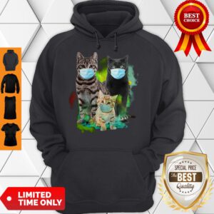 Cute Cat Wear Face Mask Tee Hoodie
