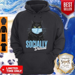 Nice Black Cat Face Mask Socially Distant Hoodie