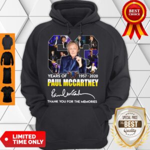 63 Years Of 1957 2020 Paul Mccartney Thank You For The Memories Signature Hoodie