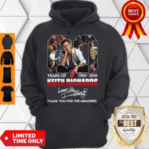 80 Years Of 1960 2020 Keith Richards Thank You For The Memories Signature Hoodie