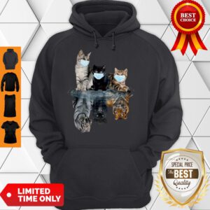 Premium Cats Face Mask Water Reflection Tigers Hoodie