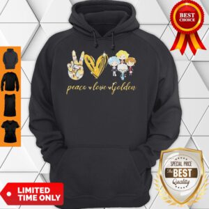 Premium Peace Love Golden Diamond Hoodie