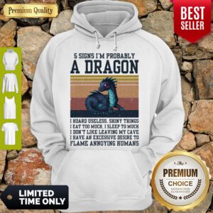 5 Signs I'm Probably A Dragon I Hoard Useless Shiny Things Flame Annoying Humans Vintage Hoodie