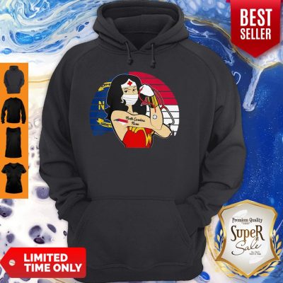 Vintage Wonder Woman North Carolina Nurse Stethoscope COVID-19 Hoodie