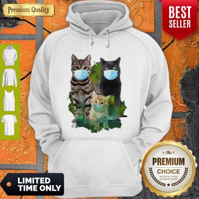Funny Cats Face Mask Coronavirus Hoodie