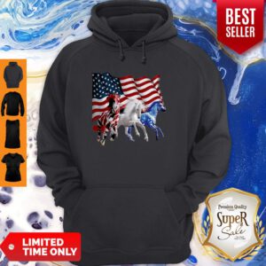 Official Three Horse American Flag Hoodie