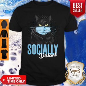Nice Black Cat Face Mask Socially Distant Shirt
