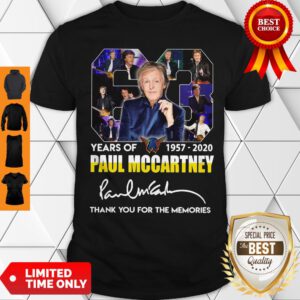 63 Years Of 1957 2020 Paul Mccartney Thank You For The Memories Signature Shirt