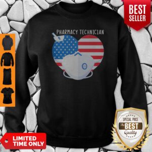 Top America Pharmacy Technician Heart Face Mask Sweatshirt