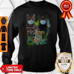Cute Cat Wear Face Mask Tee Sweatshirt