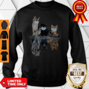 Premium Cats Face Mask Water Reflection Tigers Sweatshirt