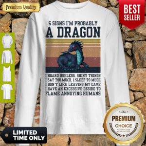 5 Signs I'm Probably A Dragon I Hoard Useless Shiny Things Flame Annoying Humans Vintage Sweatshirt
