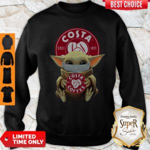 Pretty Baby Yoda Face Mask Hug Costa Coffee Sweatshirt