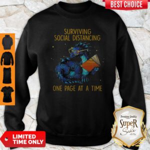Surviving Social Distancing One Page At A Time Dragon Sweatshirt
