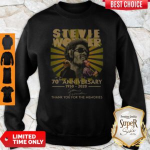 Stevie Wonder 70Th Anniversary 1950 2020 Signature Thank You For The Memories Sweatshirt