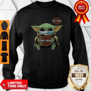 Baby Yoda Mask Motor Harley Davidson Cycles Coronavirus Sweatshirt