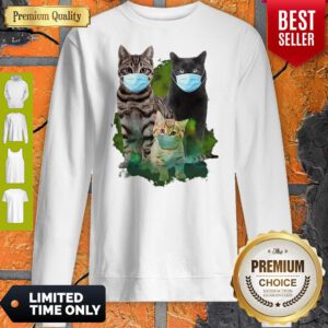 Funny Cats Face Mask Coronavirus Sweatshirt