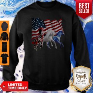 Official Three Horse American Flag Sweatshirt