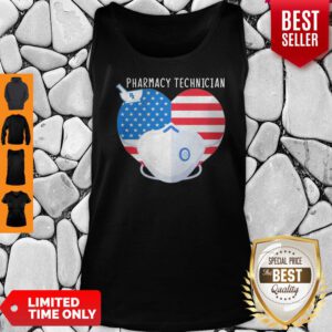 Top America Pharmacy Technician Heart Face Mask Tank Top