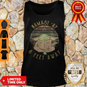 Pretty Baby Yoda Namast'ay 6 Feet Away Vintage Tank Top