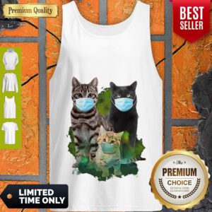 Funny Cats Face Mask Coronavirus Tank Top