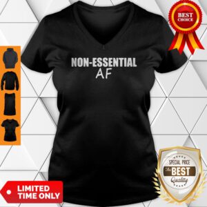 Cute Virus Pandemic Funny Non-Essential AF V-Neck