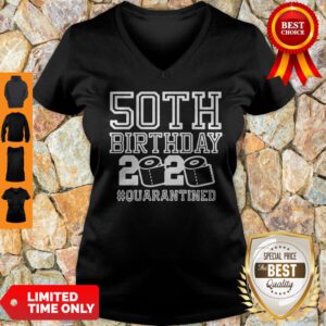 Pretty 50th Birthday 2020 Toilet Paper Quarantined V-Neck