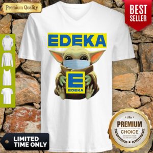 Official Star Wars Baby Yoda Face Mask Hug Edeka V-Neck