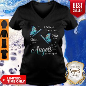 Angels Among Us Butterfly Memorial Personalized V-Neck