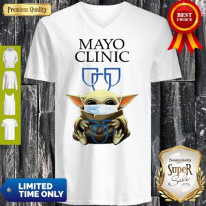 Good Baby Yoda Hug Mayo Clinic COVID-19 2020 V-Neck