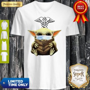 Good Baby Yoda Mask Hug CNA V-Neck