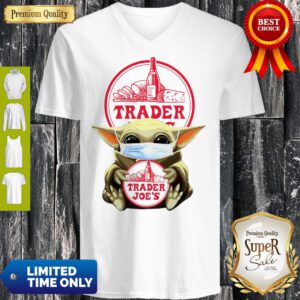 Good Baby Yoda Mask Hug Trader Joe’s V-Neck