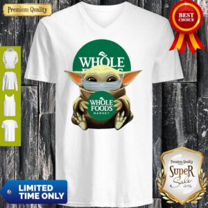 Good Baby Yoda Mask Hug Whole Foods Market V-Neck