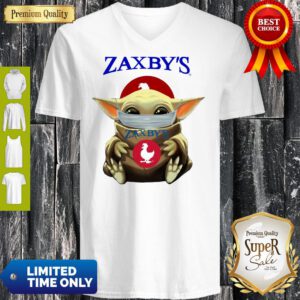 Good Baby Yoda Mask Hug Zaxby’s V-Neck