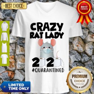 Premium Crazy Rat Lady 2020 Quarantined V-Neck