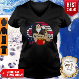 Vintage Wonder Woman Ohio Nurse Stethoscope COVID-19 V-Neck