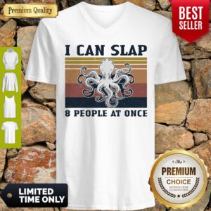 Official Octopus I Can Slap 8 People At Once Vintage V-neck