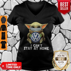 Star Wars Baby Yoda Mask Hug Volkswagen Can’t Stay At Home V-Neck