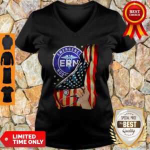 Emergency Room And American Flag V-Neck