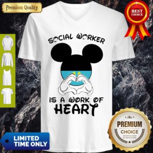 Mickey Mouse Social Worker Is A Work Of Heart COVID-19 V-Neck