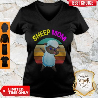 Dabbing Sheep Mom Mama Mothers Day V-Neck
